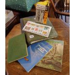 Three schoolboy stamp albums and other stamp related items