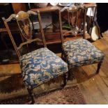 Edwardian inlaid mahogany bedroom chairs