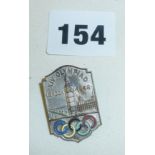 1948 XIV Olympiad London Olympics enamel badge