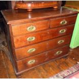 Georgian oak chest of five drawers