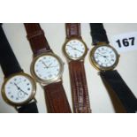 Four gold plated Mappin & Webb wrist watches