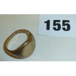 9ct gold signet ring, approx 9g