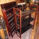 Three mahogany folding display shelves useful for market stalls etc.