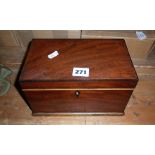 Edwardian flame mahogany tea caddy