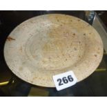 Chinese carved soapstone bird plate, 18cm diameter