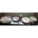 Assorted Mason's ironstone plates, and others