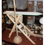 Child's wooden ironing board and washing dolly