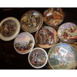 Group of 8 Prattware pot lids - "Walmer Castle", "Belle Vue Tavern", "Snap Dragon", "Uncle Toby", "