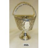 Continental silver pierced bon bon basket