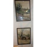 Pair of watercolour scenes by G.J. DODSON, 15" X 11"