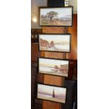 Four Edwardian watercolours of coastal scenes, signed