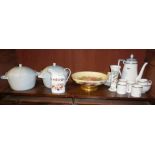 Royal Worcester "Viceroy" pattern coffee set, pair of LSA white porcelain tureens, Aynsley fruit
