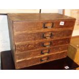 Desk top stationery chest of 5 drawers