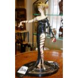 Limited Edition House of Erte 1920's style Pearls & Rubies figure by Franklin Mint