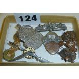 Silver and other badges, some military including hallmarked WW2 ARP badge, rifle badges and a