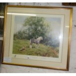 David Shepherd limited edition, 99/950, signed colour print of horses titled "The Lazy Hazy Days