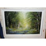 Joe Beetham (1918-2012) oil on canvas of a woodland scene, 23" x 33"