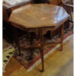 Edwardian inlaid walnut octagonal table