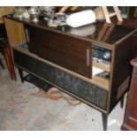 1960's formica topped stereogram with Grundig deck and radio