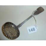 Pierced silver sugar sifter spoon hallmarked for London 1842 - maker R.B.