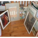 Six various framed prints and pictures
