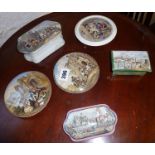 Prattware pot lids and boxes, inc. "The Farriers" (6)