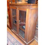 Victorian mahogany bookcase with two glazed doors
