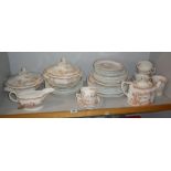 Furnival 'Quail' pattern china dinner and tea service including two tureens, teapots etc (48