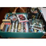 Large quantity of DVD films and a box of assorted books