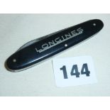 Vintage pen or pocket knife advertising LONGINES - Standard of Precision, and made by Elsener