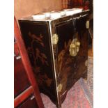 Chinoiserie lacquer two-door cabinet