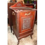 Edwardian carved mahogany coal box