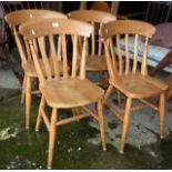 Set of four splat back kitchen chairs