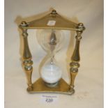 Victorian brass and glass hour glass