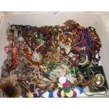 Box of vintage and modern costume jewellery