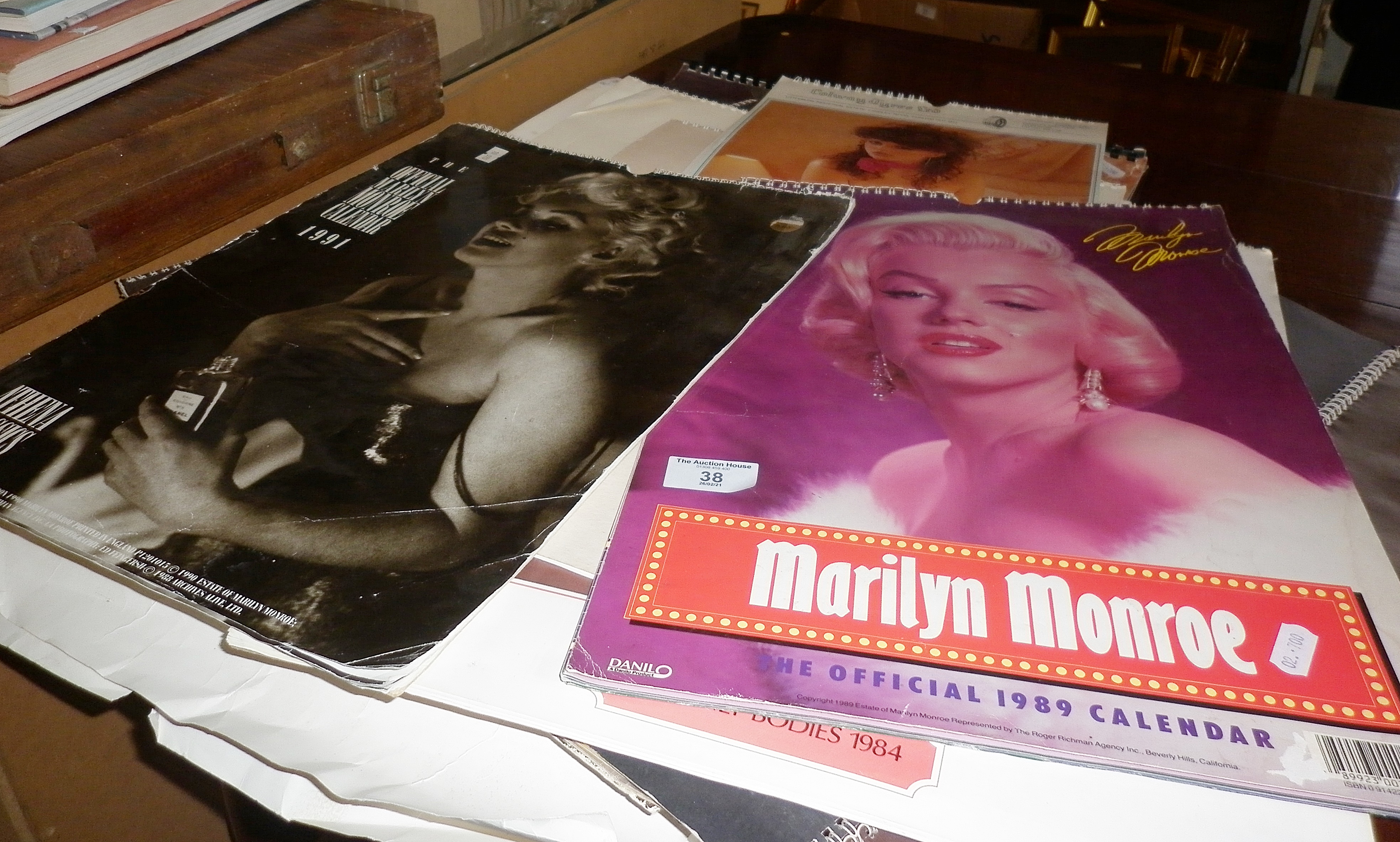 Two Pirelli calendars, two Marilyn Monroe calendars and other similar glamour calendars (one