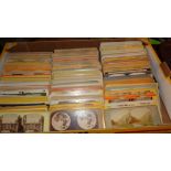 Collection of over 320 Stereocards, inc. views of UK, Europe and America, some genre and tissues,