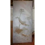 Large painted silk panel