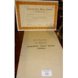 Normont Gold Mines Ltd., of Montreal, Canada, Two Million Shares certificate with brochure and maps,