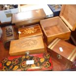 Collection of seven vintage wooden boxes