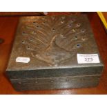 Arts & Crafts beaten pewter covered box