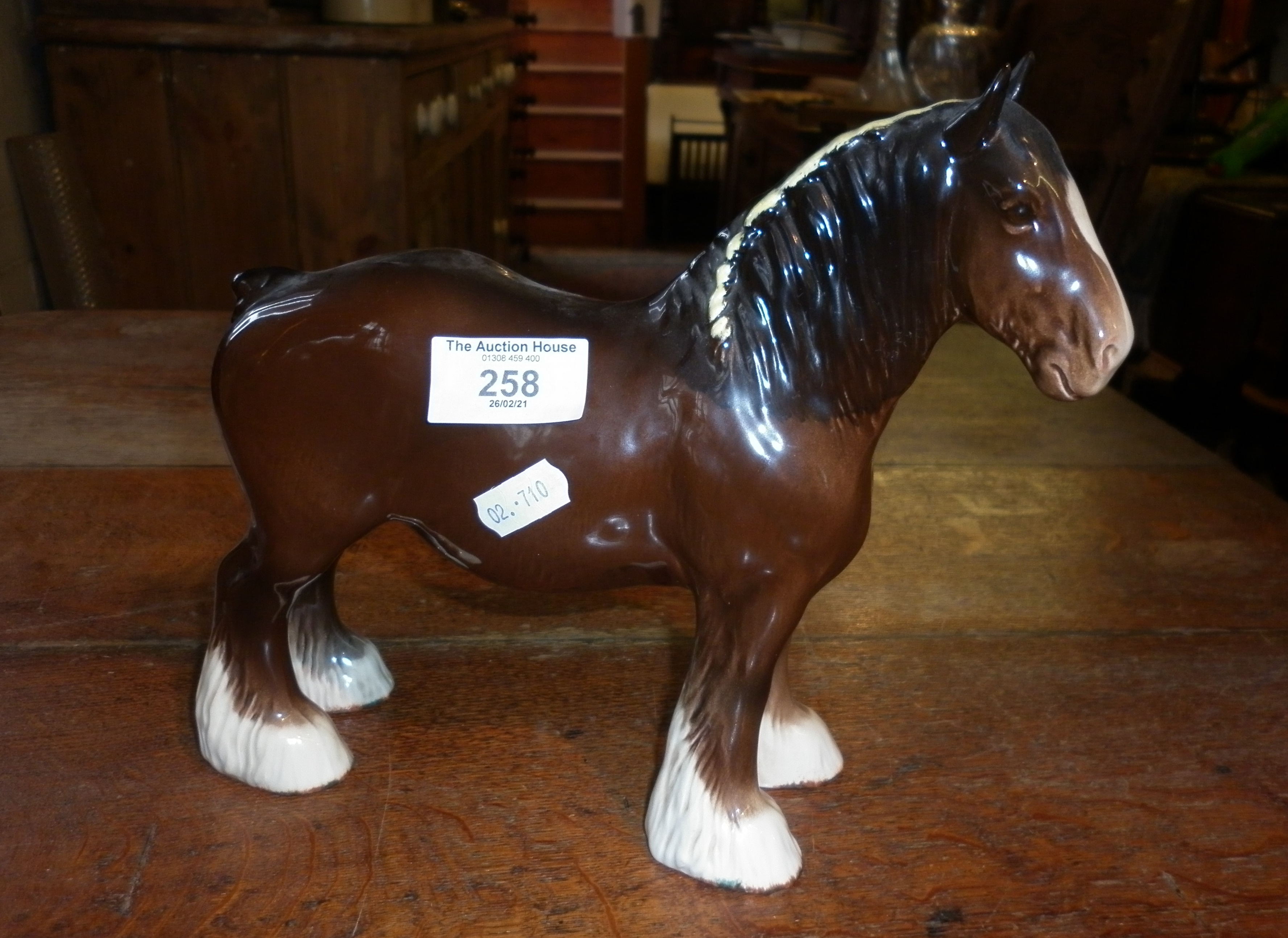 Beswick brown shire horse, gloss finish