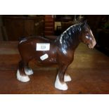 Beswick brown shire horse, gloss finish