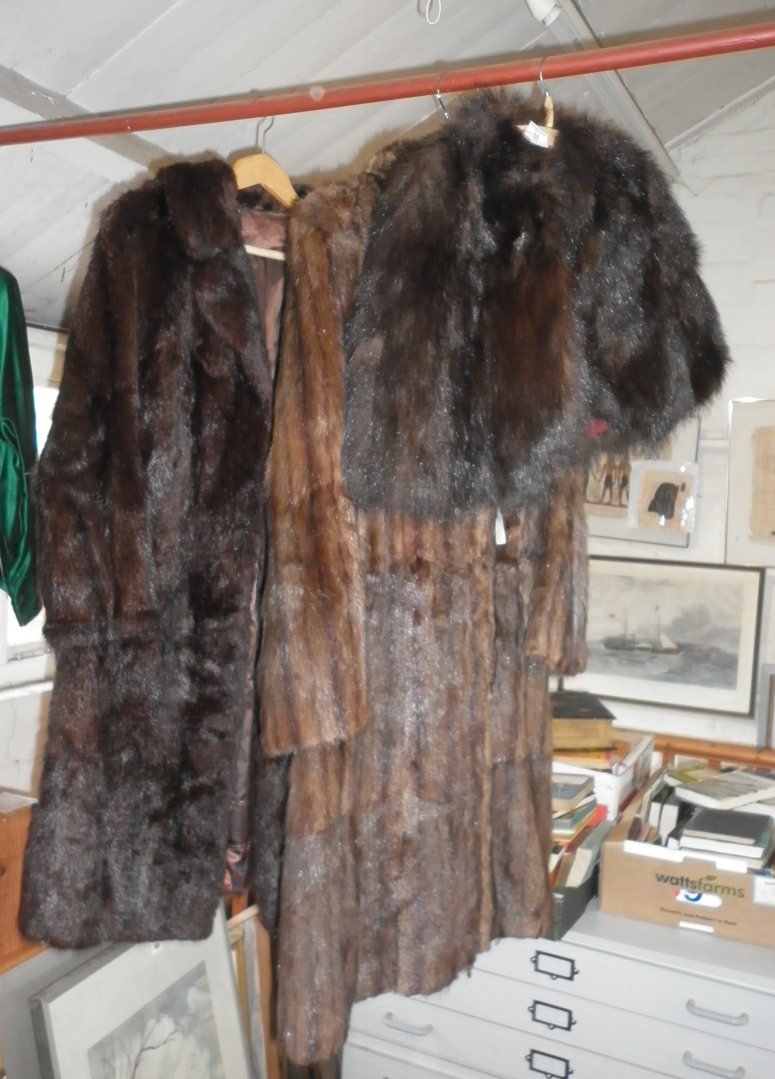 Vintage clothing: Two fur coats and a fur cape by W. Allen of Dundee