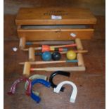 Table croquet set in box