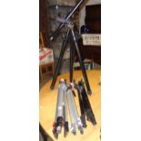 A Benbo camera tripod and three others