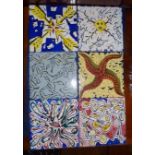 Set of six ceramic tiles - "La Suite Catalane", designed by Salvador Dali