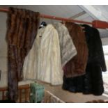 Vintage clothing: Three fur jackets. a mink cape and 3 fur stoles