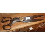 Large 19th c. iron tailor's shears/scissors by R. Heinisch of Newark, New Jersey