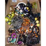 Box of costume jewellery, necklaces, etc.